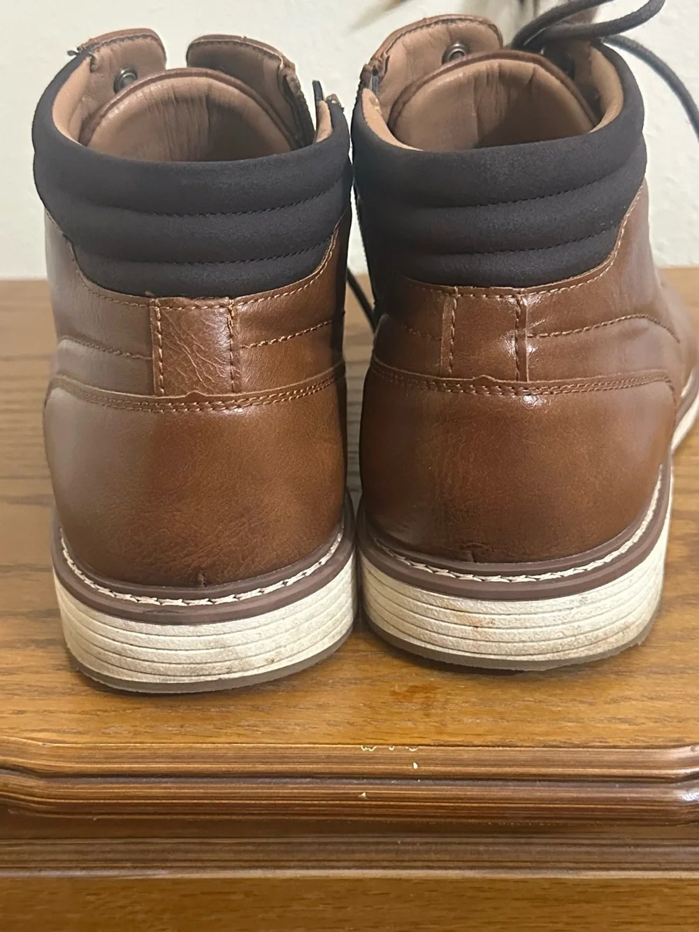 Men's Brown P-JELEN Lace-Up Ankle Boots with Side Zip size 10 Steve Madden